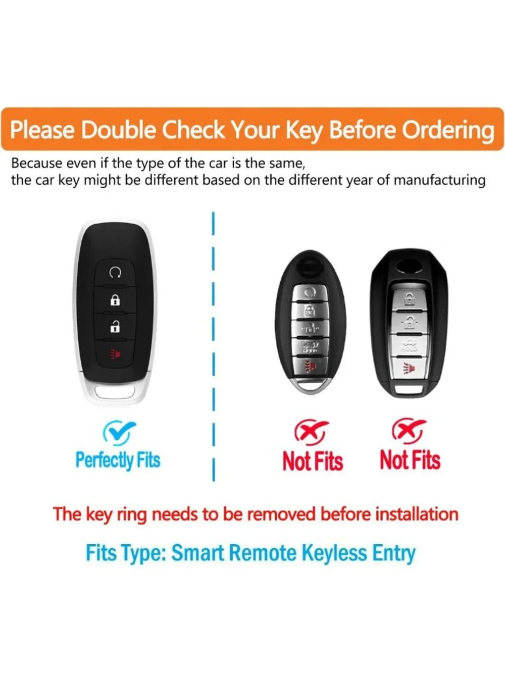 Red Leather Key Fob Cover with Soft TPU Protection for Nissan Pathfinder Rogue